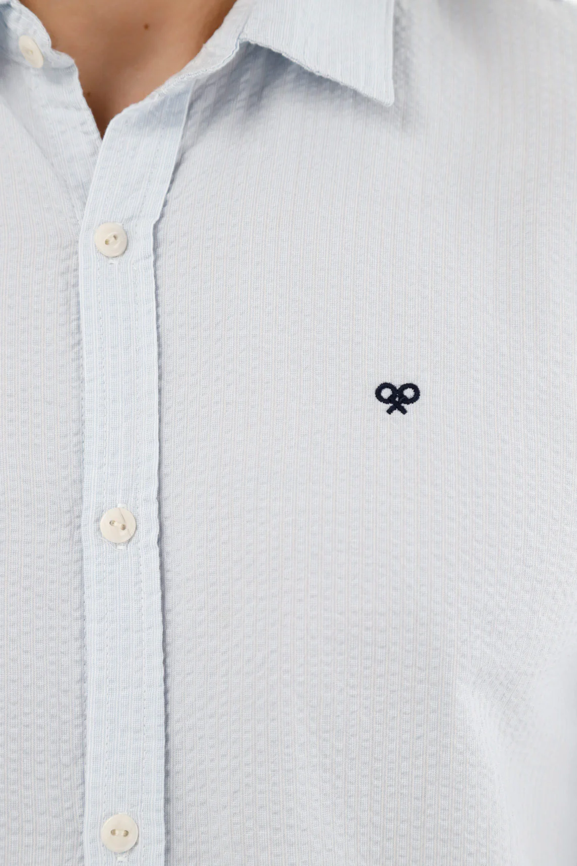 Men's Blue Mini Racket Shirt - Image 2