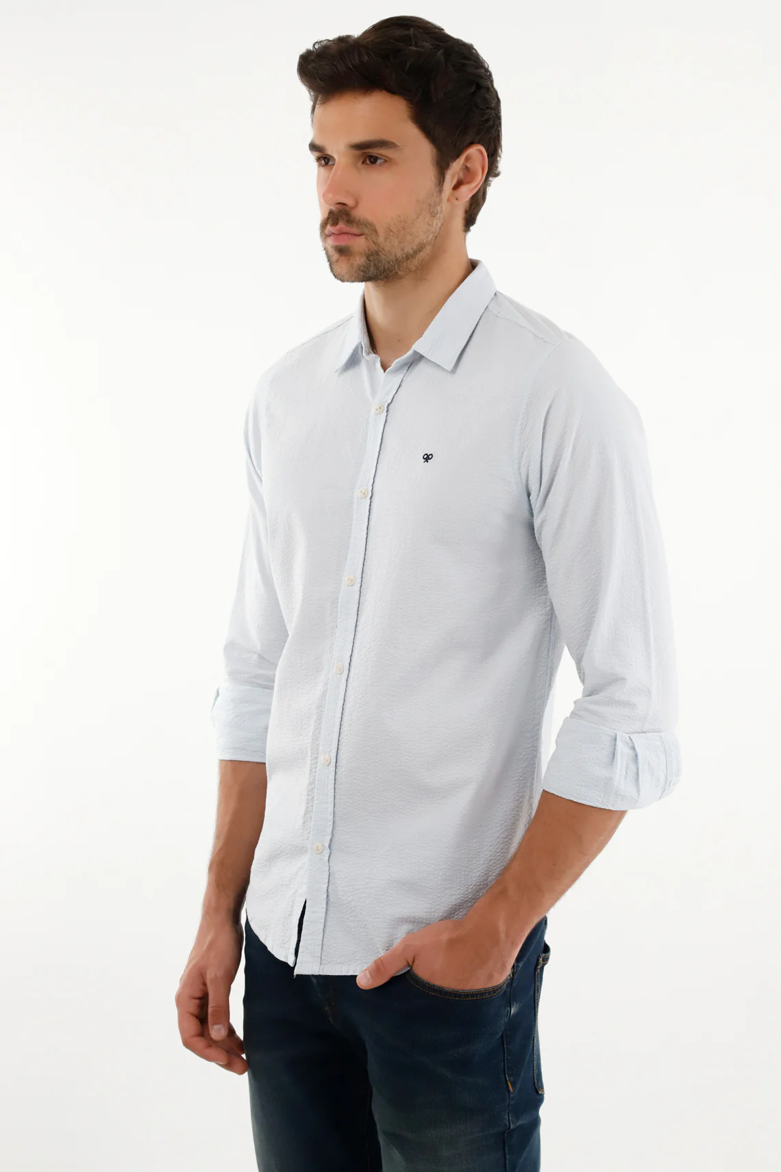 Men's Blue Mini Racket Shirt - Image 3