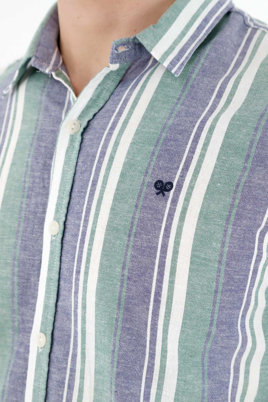 Men's Multicolor Striped Shirt - Image 3