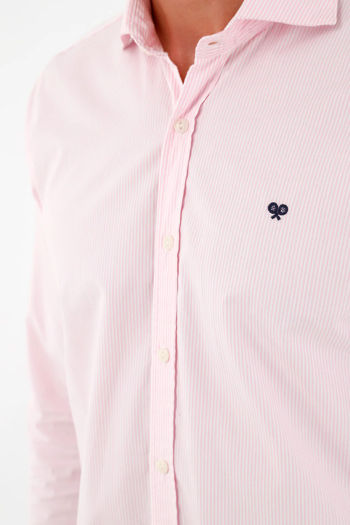 Men's Pink French Collar Shirt - Image 2