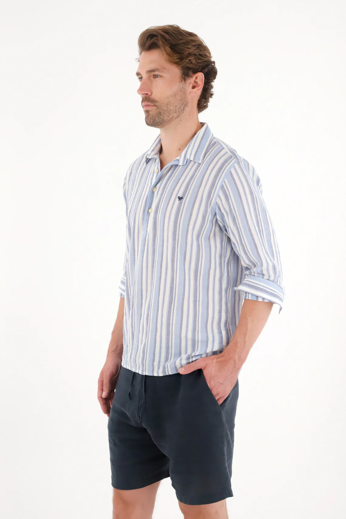 Stylish Striped Long Sleeve Shirt for Men - Image 3