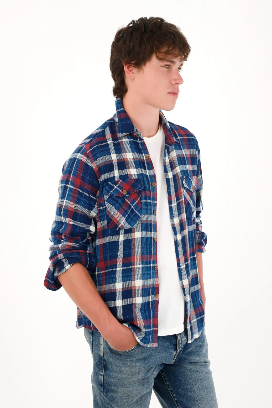 Multicolor Checkered Long Sleeve Shirt for Men - Image 3