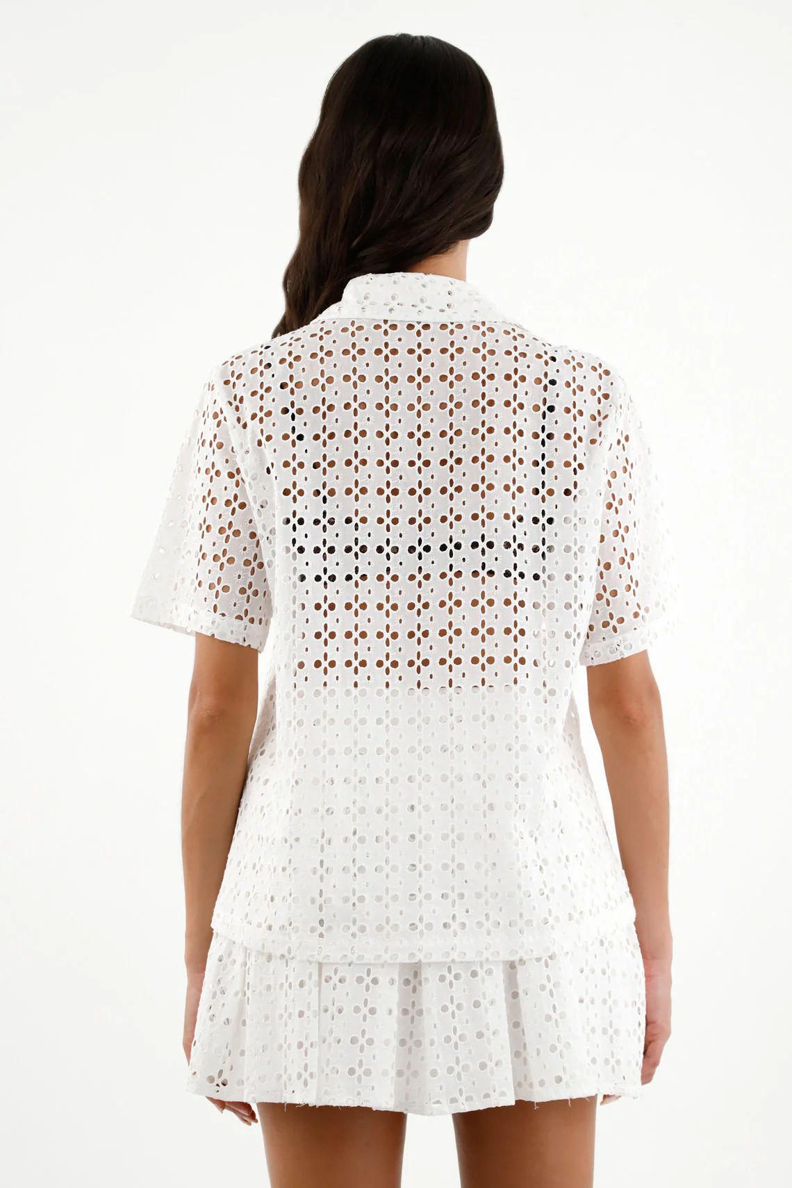 Women's White Eyelet Shirt - Image 5