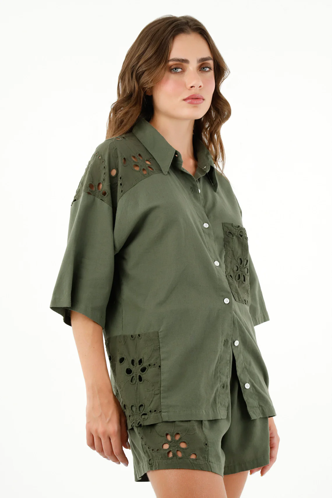 Women's Green Bowling Shirt - Image 2