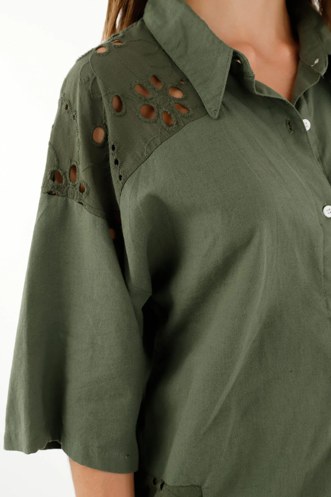 Women's Green Bowling Shirt - Image 3