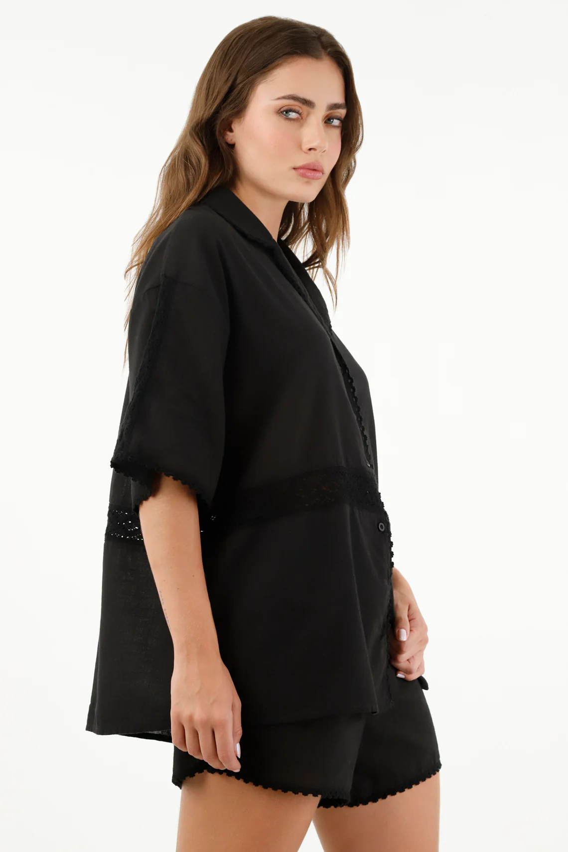 Women's Black Short Sleeve Shirt - Image 2