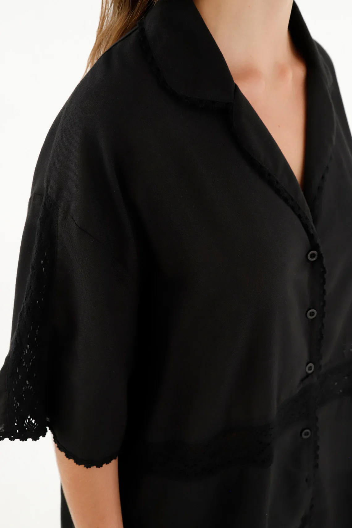 Women's Black Short Sleeve Shirt - Image 3