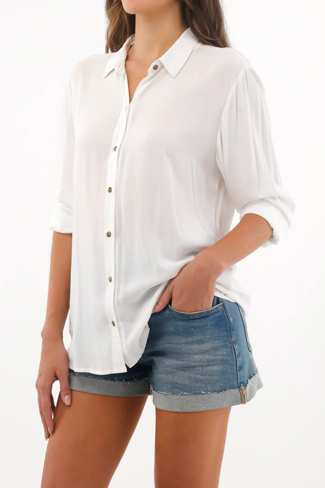 Women's White Long Sleeve Shirt - Image 4