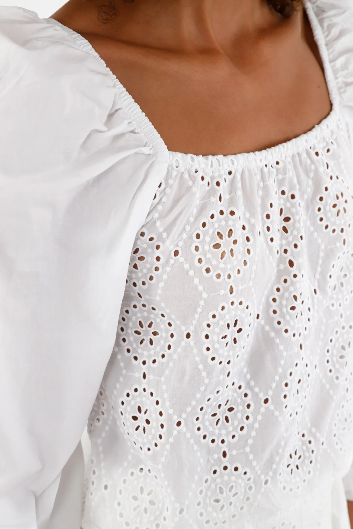 Women's Ecru Straight Neckline Shirt - Image 3