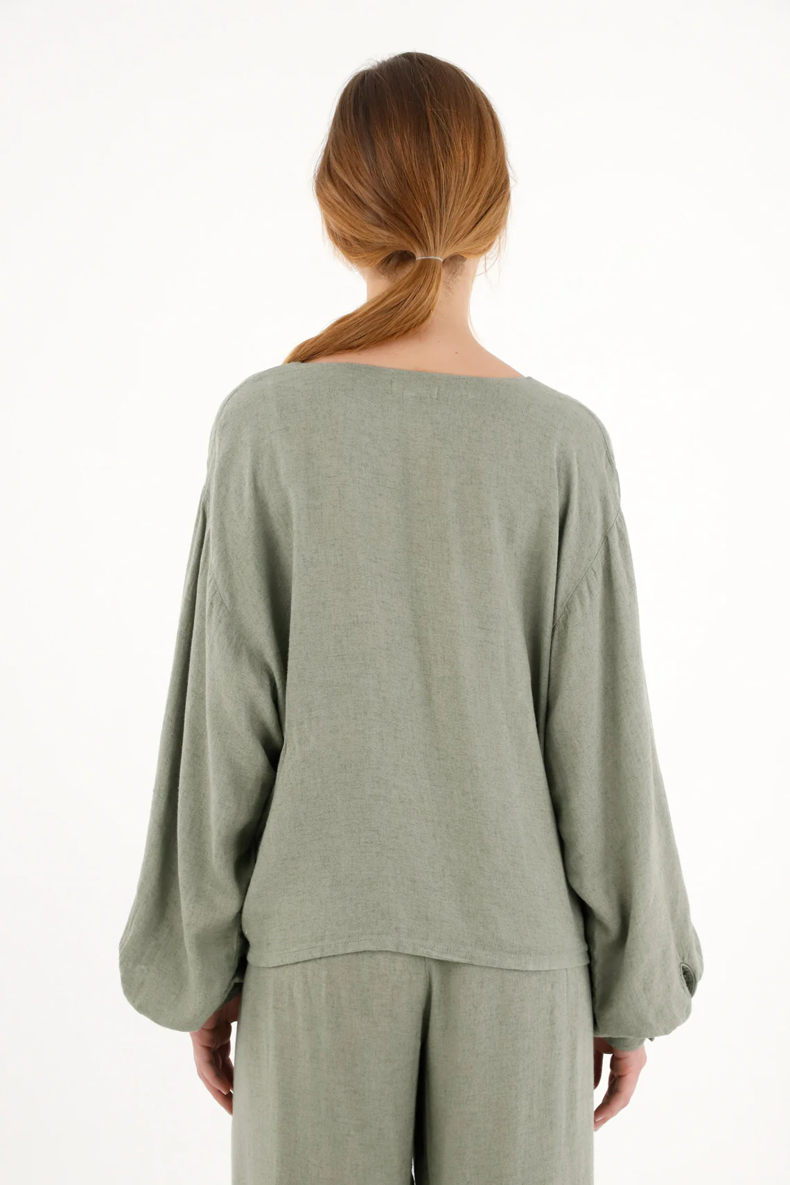 Women's green long sleeve shirt - Image 4