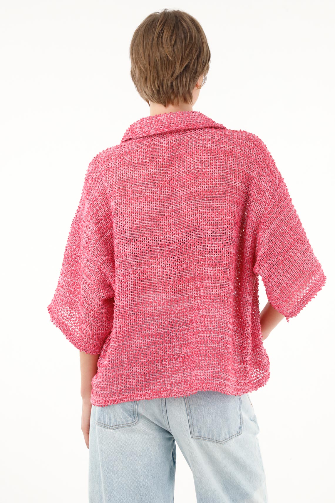 Women's pink tweed shirt - Image 4