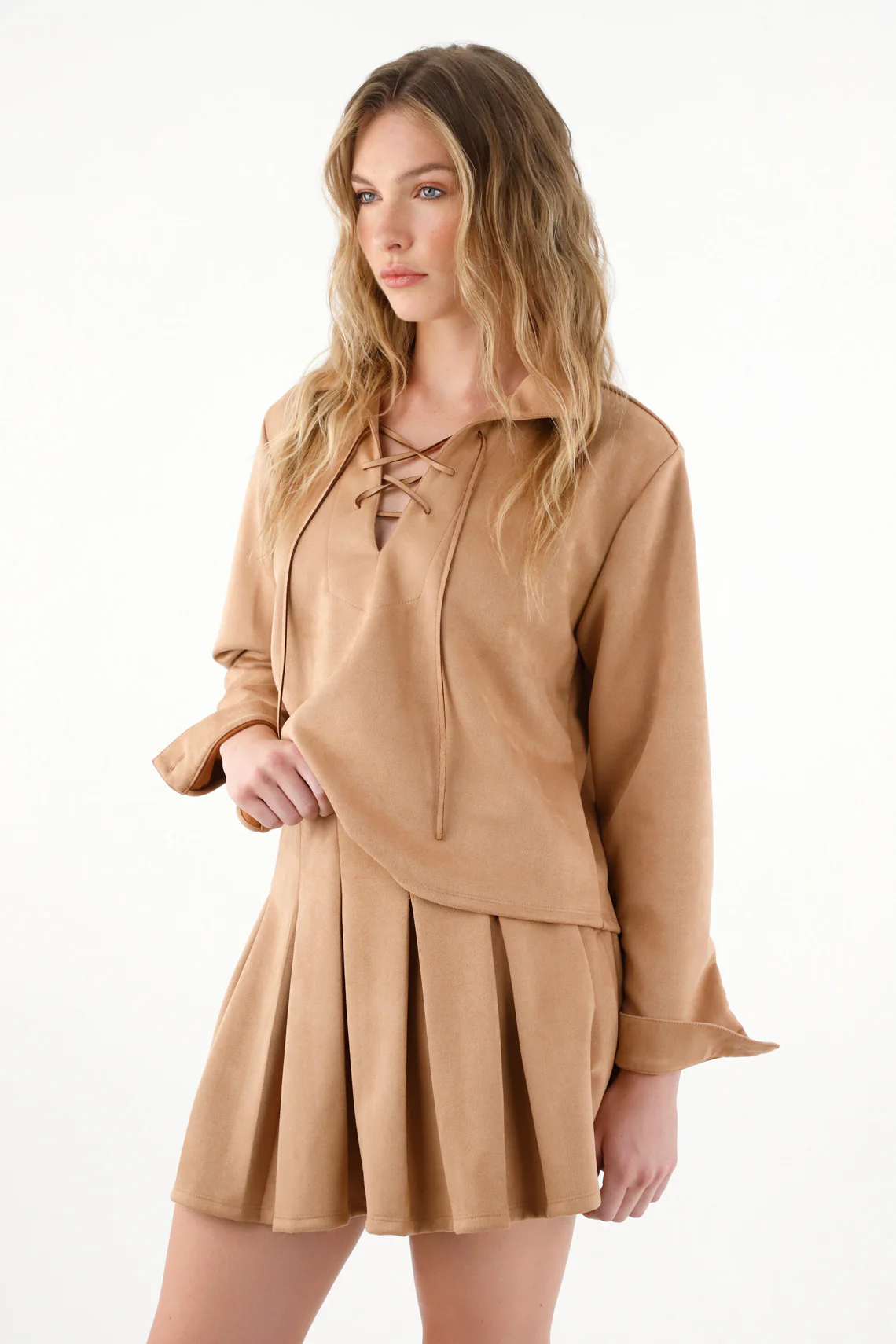 Women's Brown Suede Shirt - Image 2
