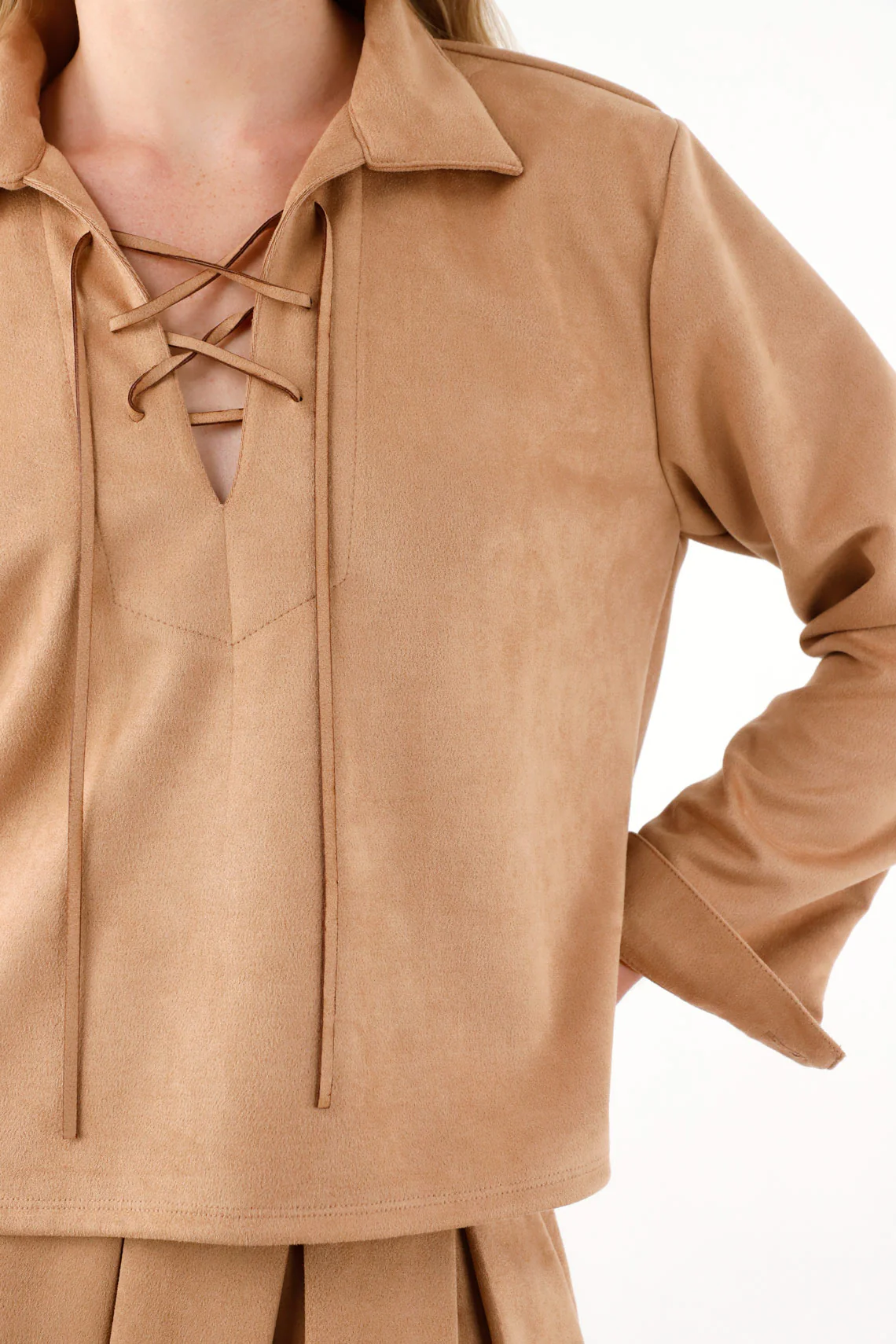 Women's Brown Suede Shirt - Image 3