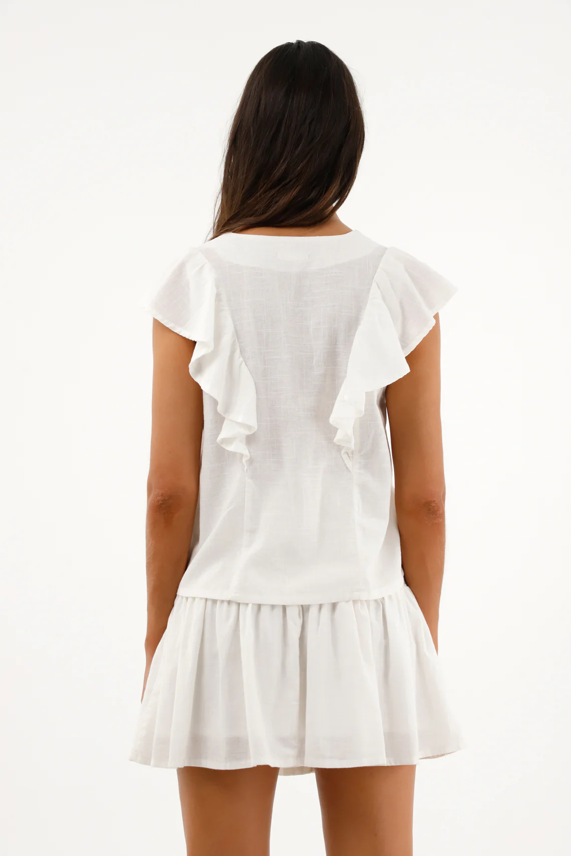 Women's Cream Blouse with Ruffle and Embroidery - Image 4