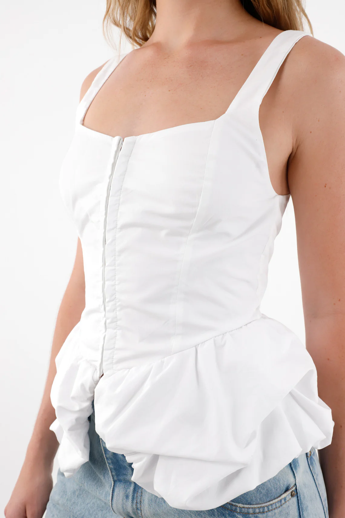 Women's White Corset-Style Strap Shirt - Image 4