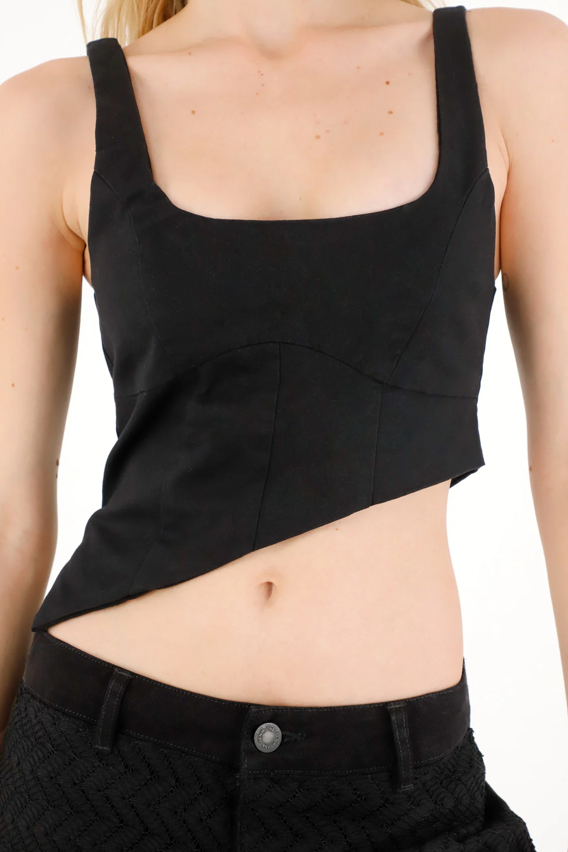 Women's Black Crop Top Shirt - Image 2