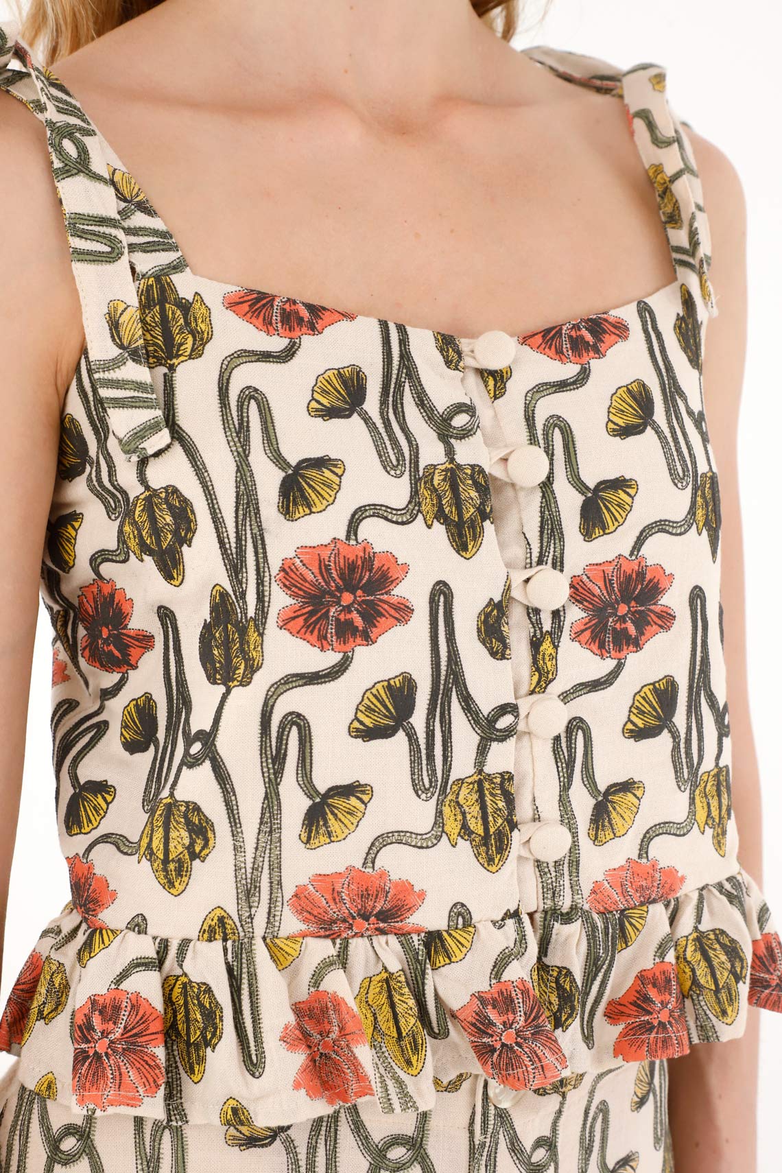 Women's crop top with embossed print - Image 2