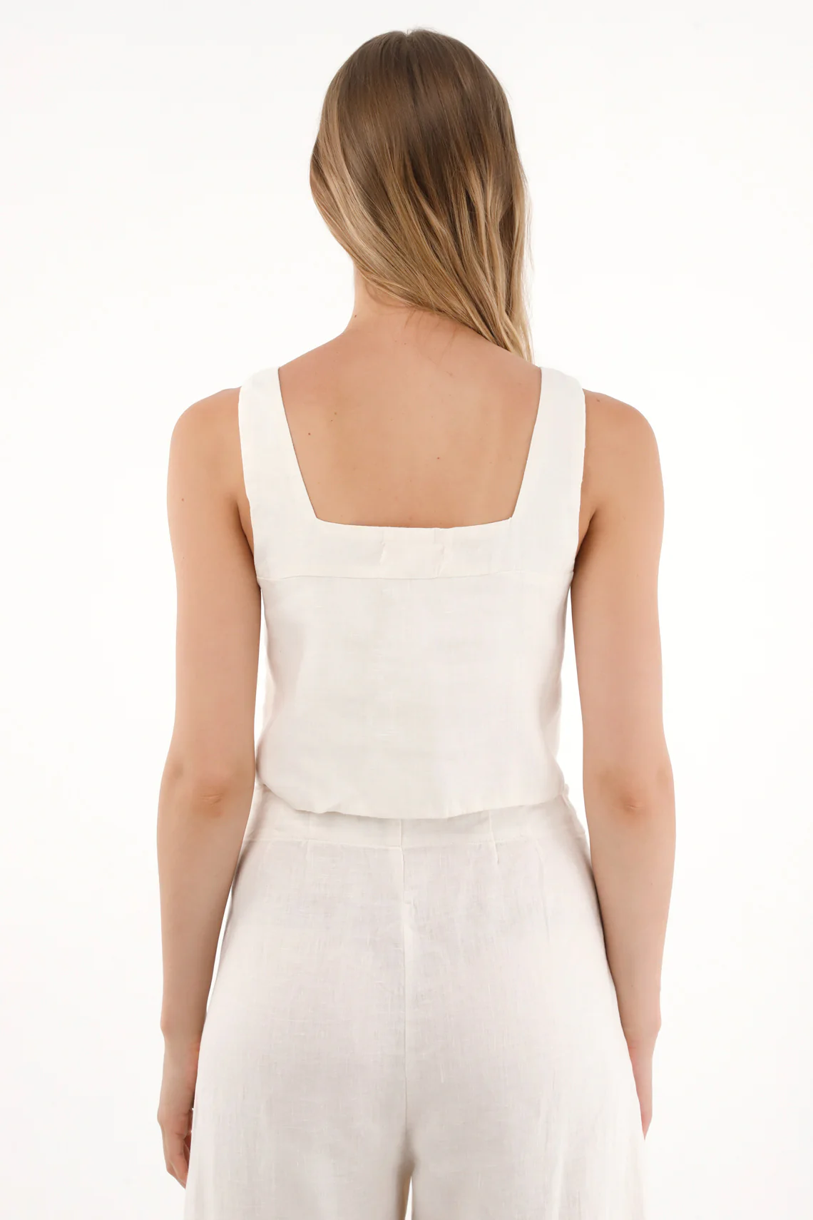 Women's 100% Natural Linen Crop Shirt - Image 4