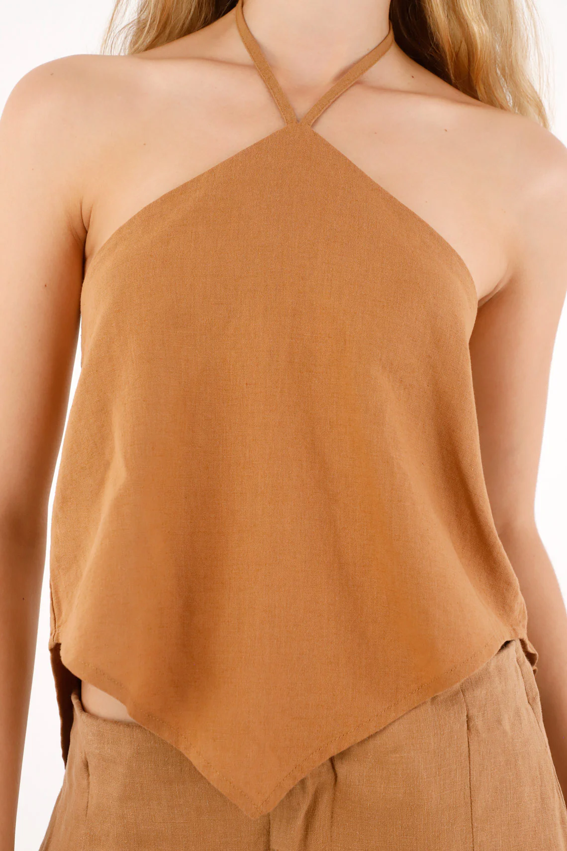 Women's Brown Halter Neck Top - Image 3
