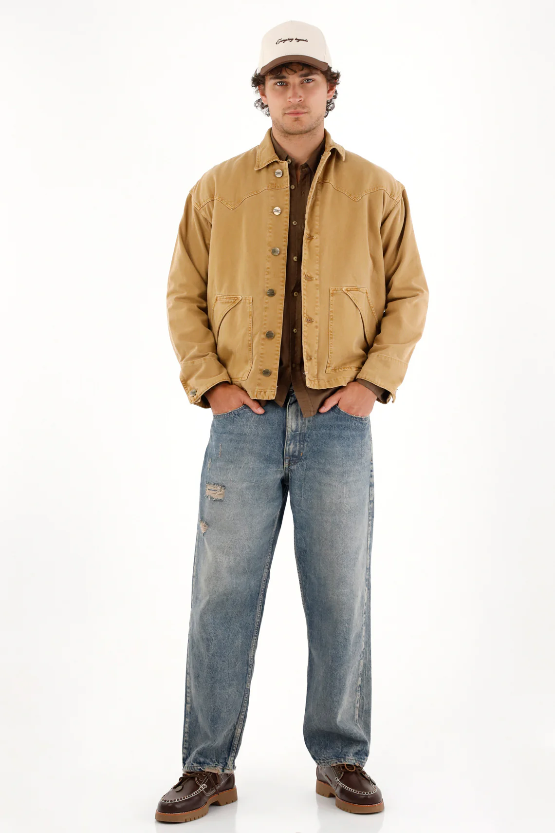 Brown Denim Jacket for Men