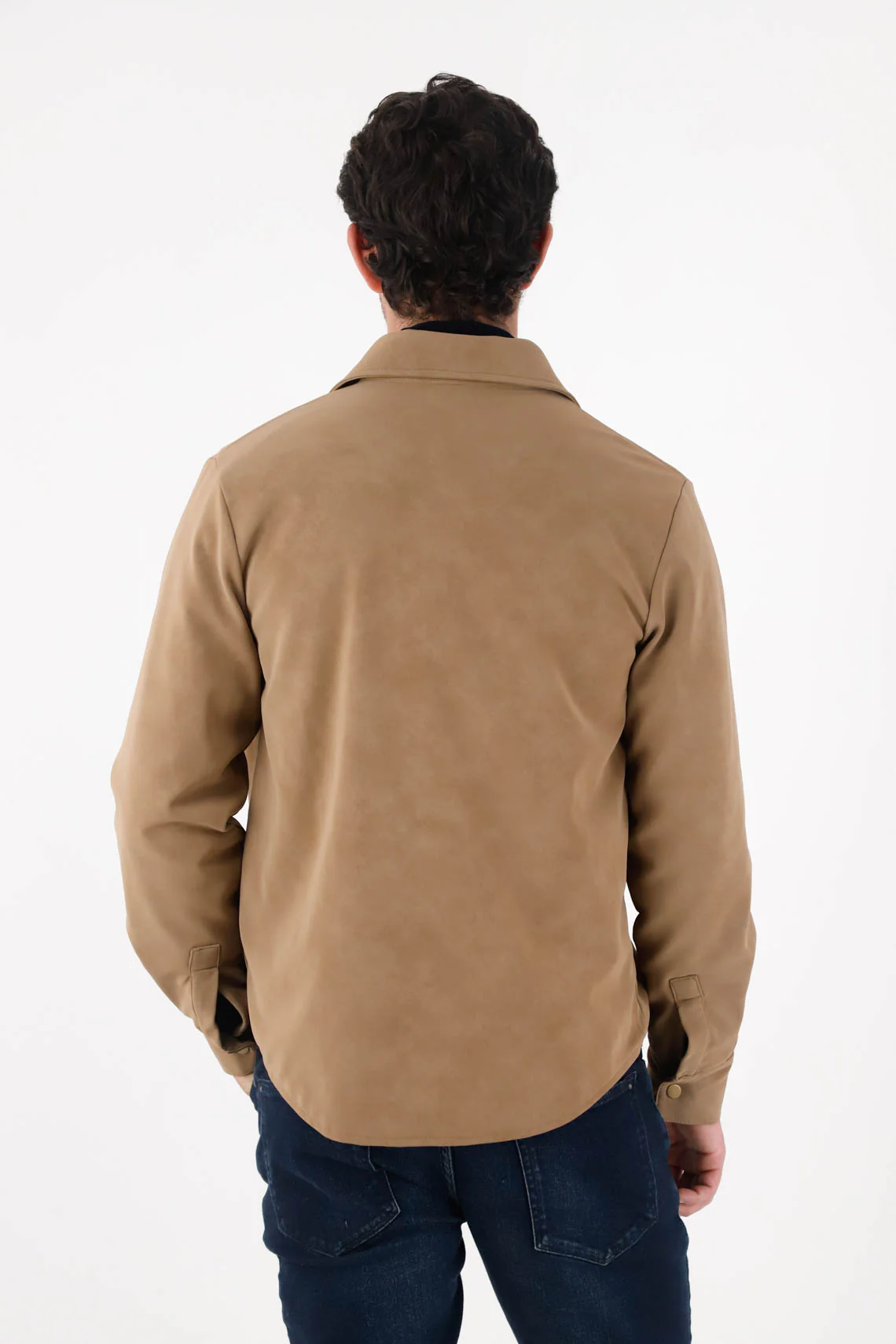 Brown Soft Textured Shirt Jacket for Men - Image 5