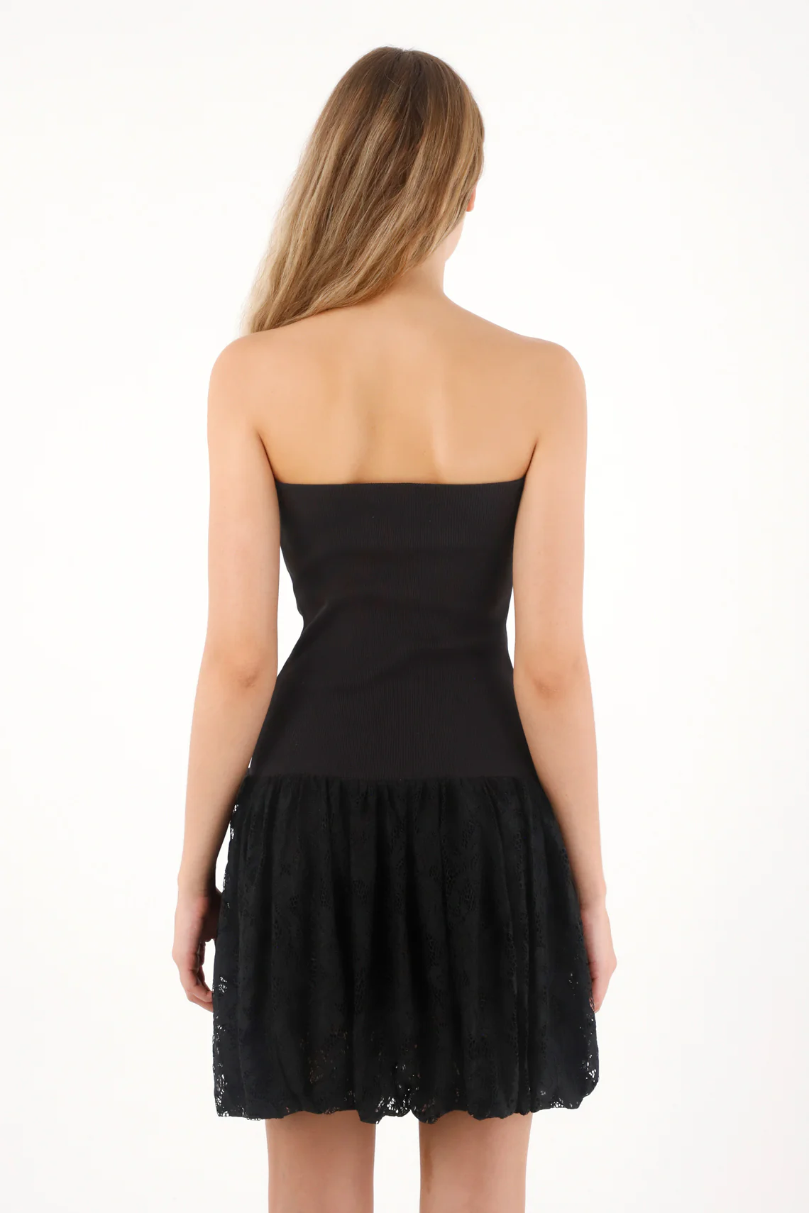 Black Strapless Mini Dress for Women - Image 5