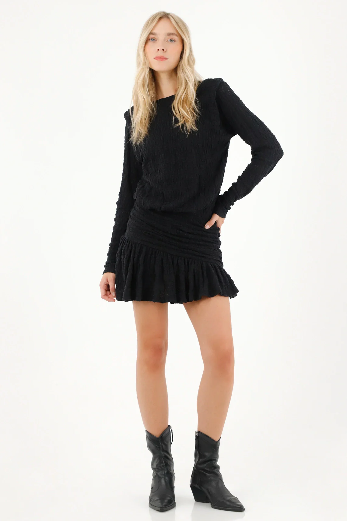 Short Black Lace Dress for Women - Image 2