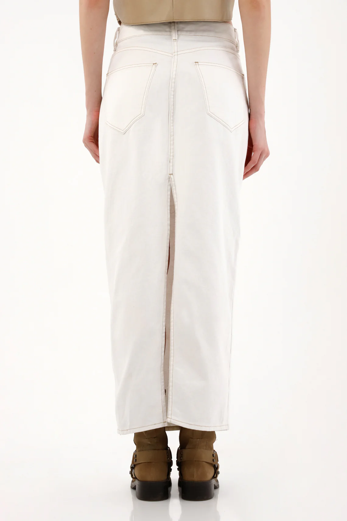 Women’s Long Bull Denim Skirt - Image 4