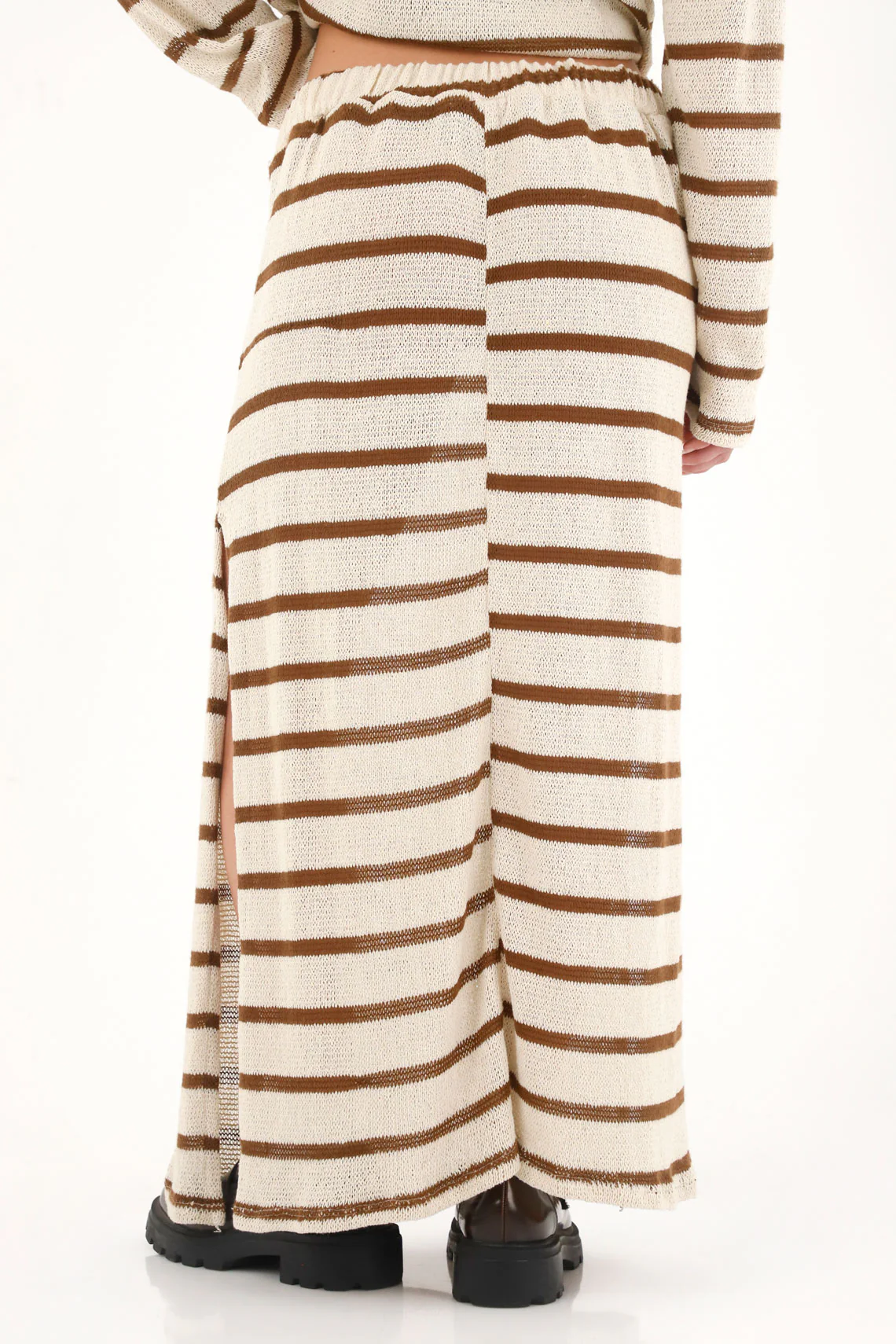 Women's Multicolor Striped Knit Maxi Skirt - Image 4