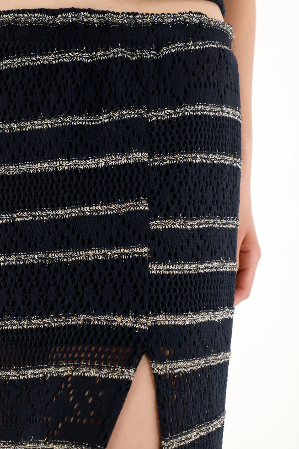 Long Striped Woven Skirt for Women - Image 3