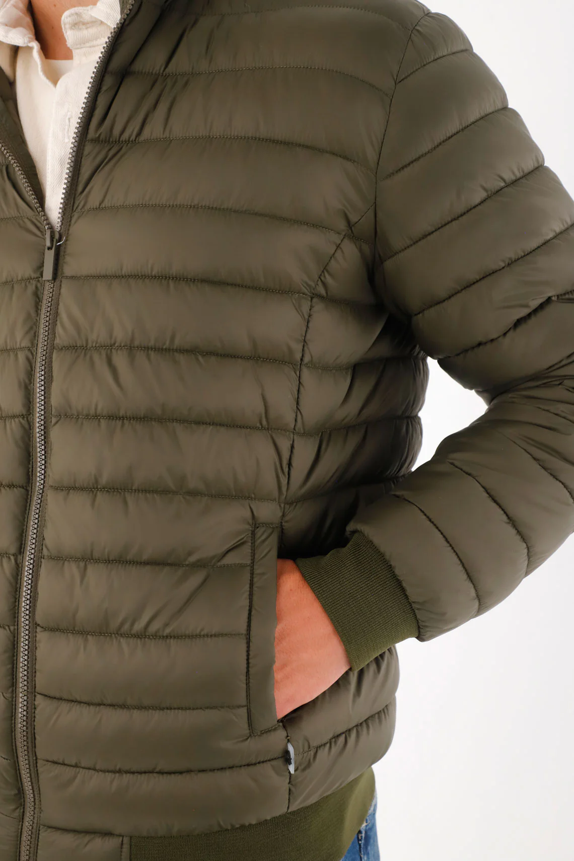 Green Quilted Jacket for Men - Image 5