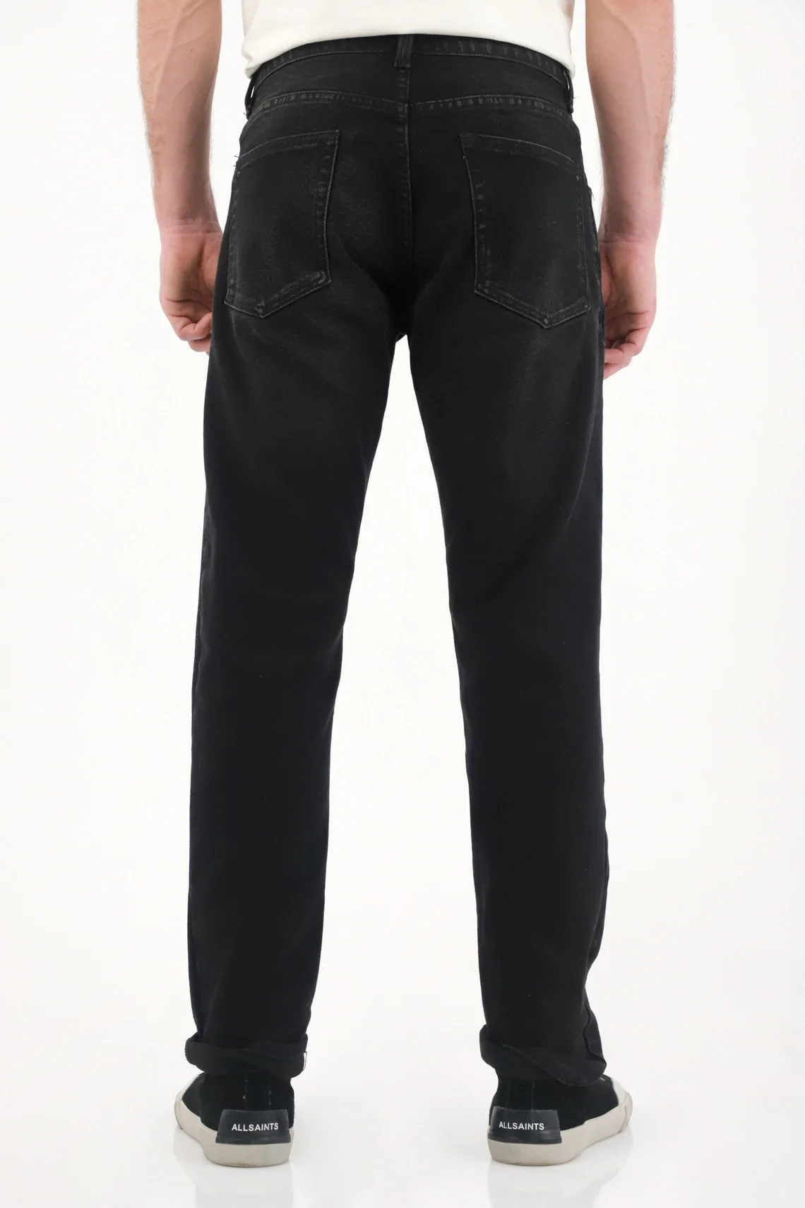 Straight Jeans black denim for men - Image 4