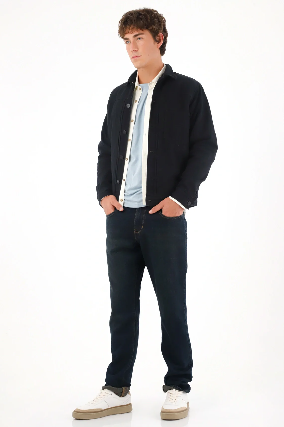 Medium Rise Straight Jeans in Blue for Men