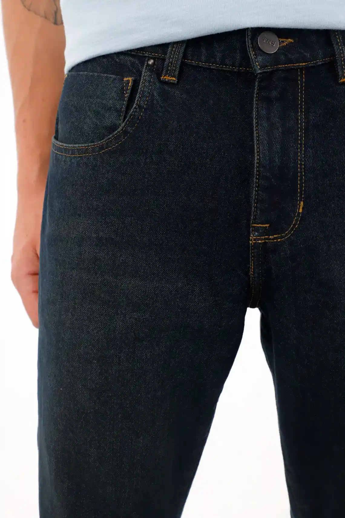 Skinny Jeans with 3D Wrinkles in Blue for Men - Image 3