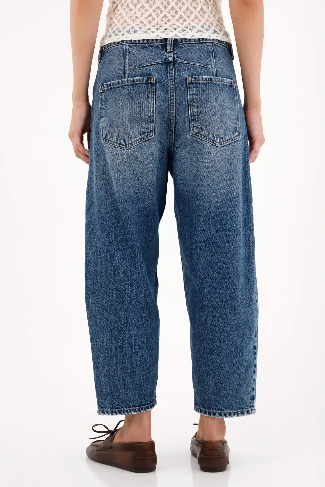 Women's Five-Pocket Horseshoe Jeans in Blue - Image 4