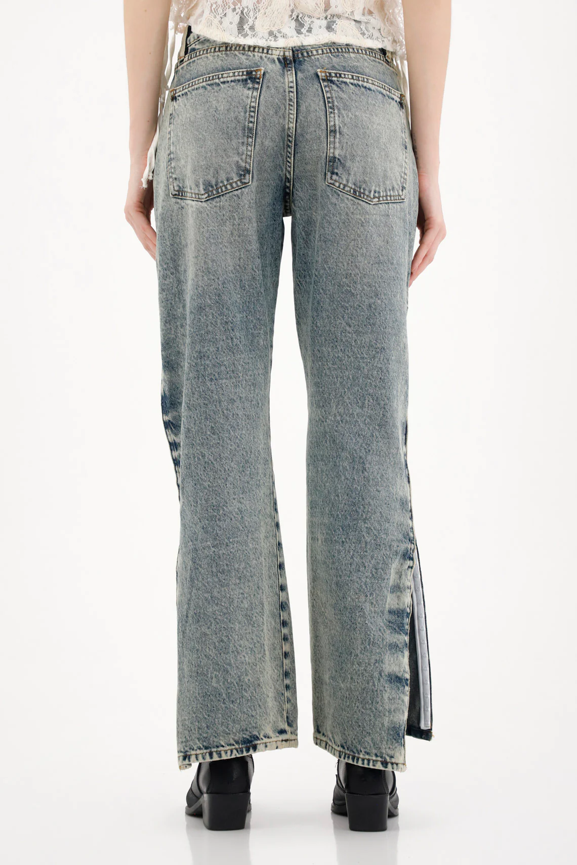 Straight Jeans with Openings and Side Fastenings for Women - Image 6