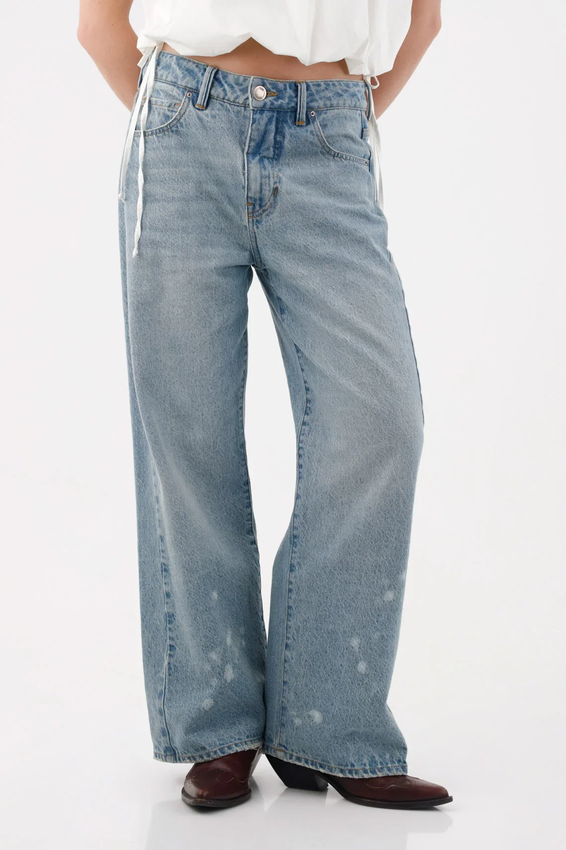 Wide Leg Jeans with Bootcut Effect for Women