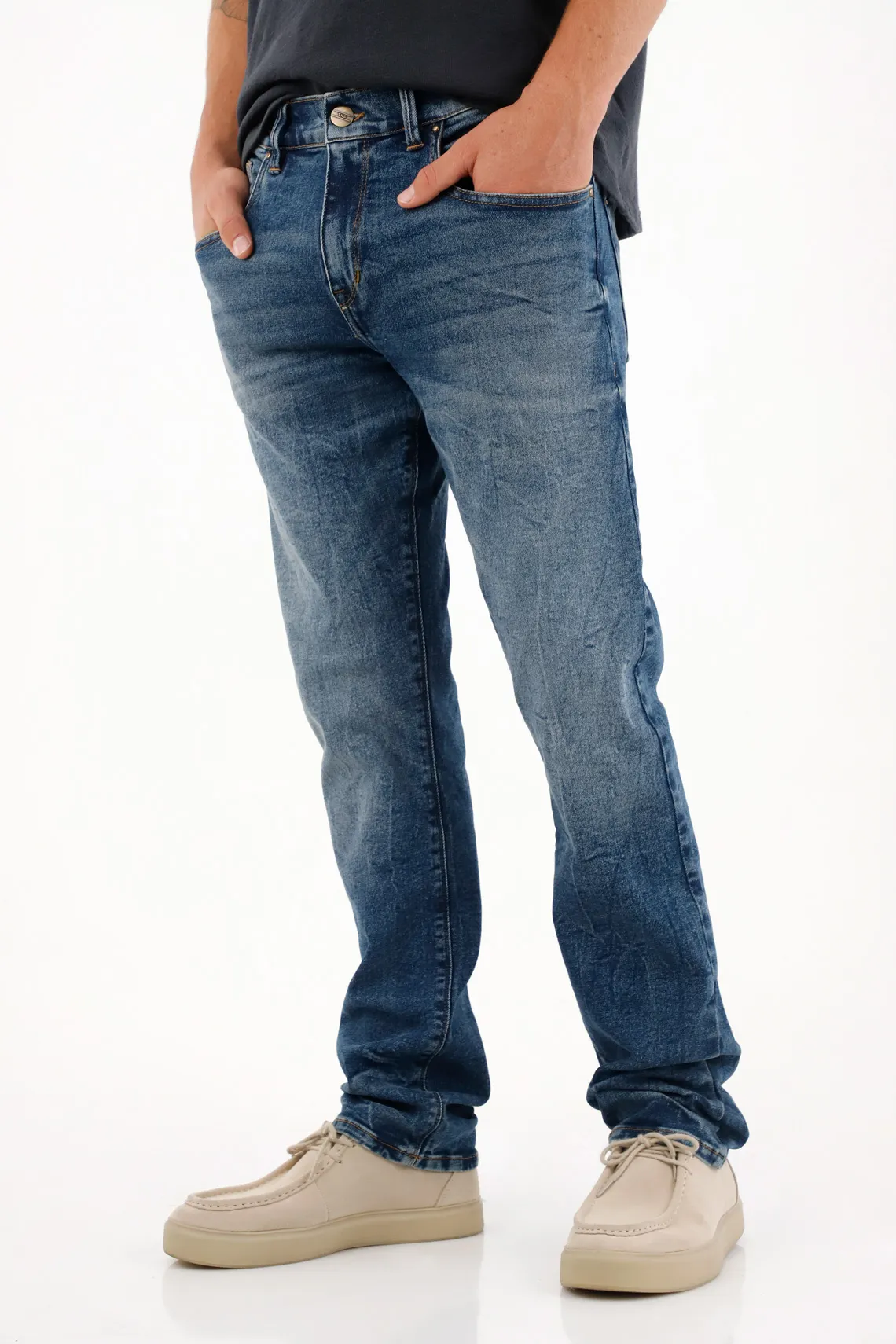 Men's Crackle Effect Jeans - Image 2