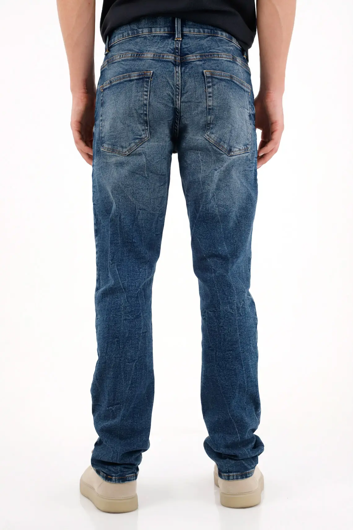 Men's Crackle Effect Jeans - Image 4