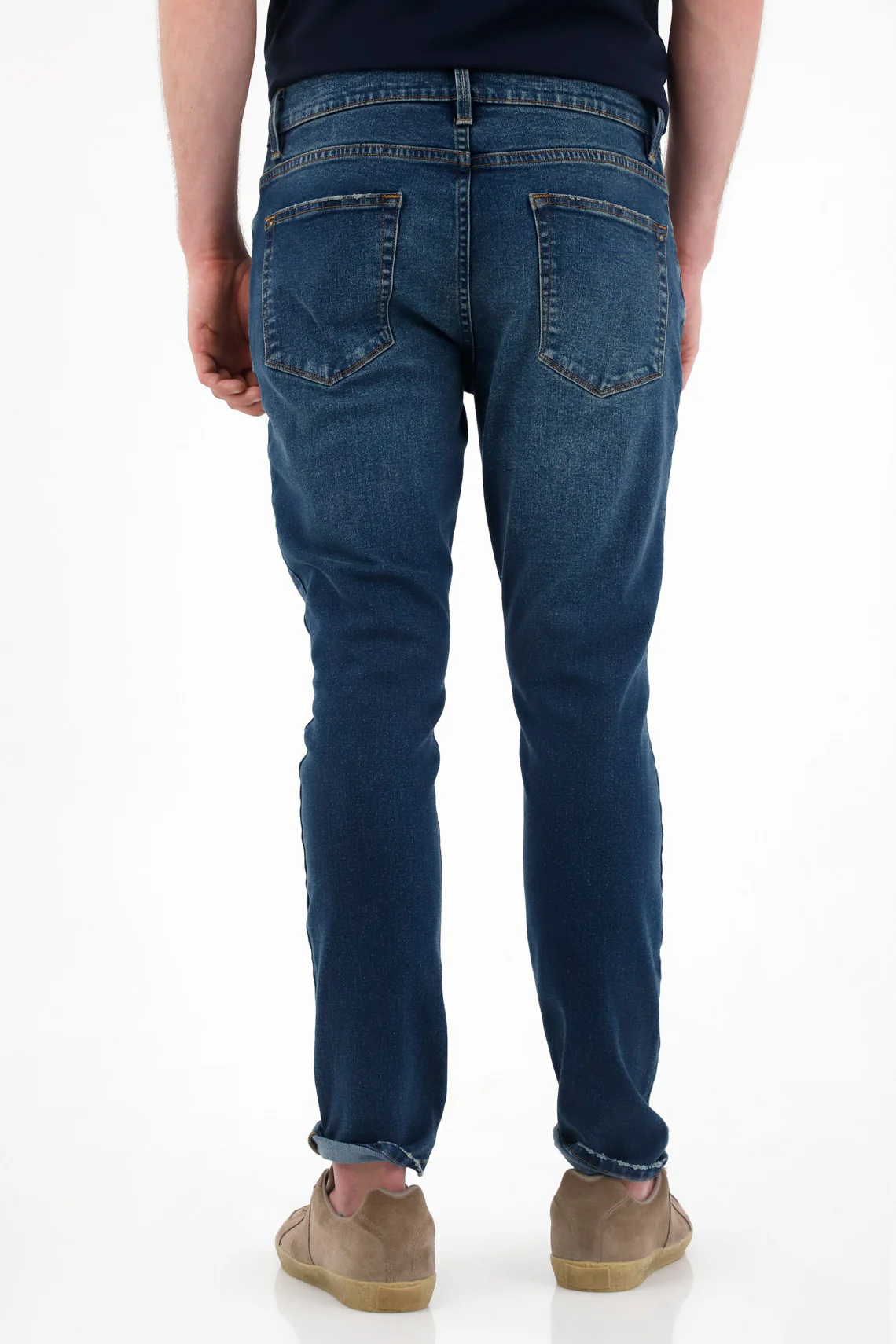 Men's Medium Rise Blue Skinny Jeans - Image 2