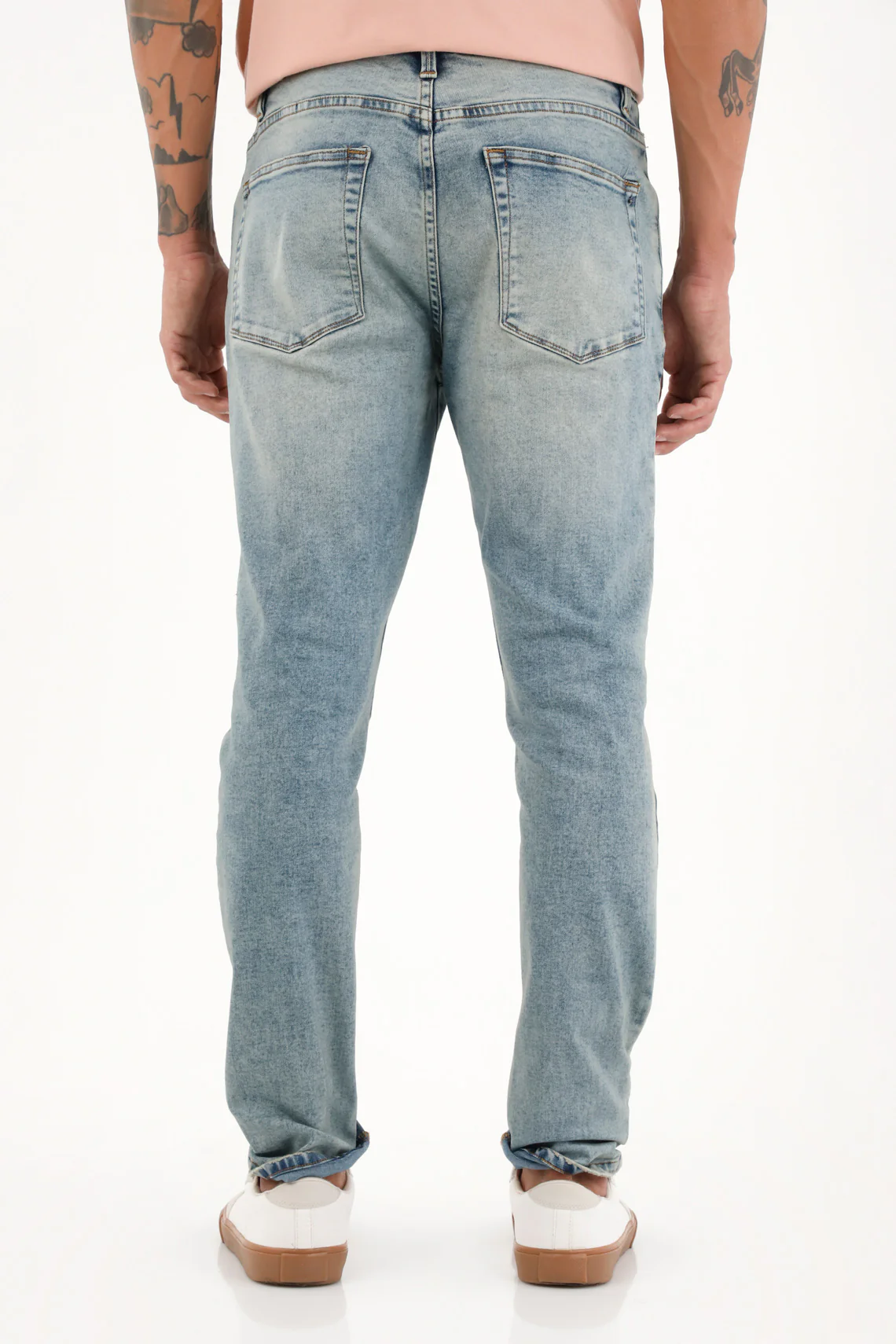 Men's Super Skinny Mid-Rise Jeans with 3D Wrinkles - Image 4