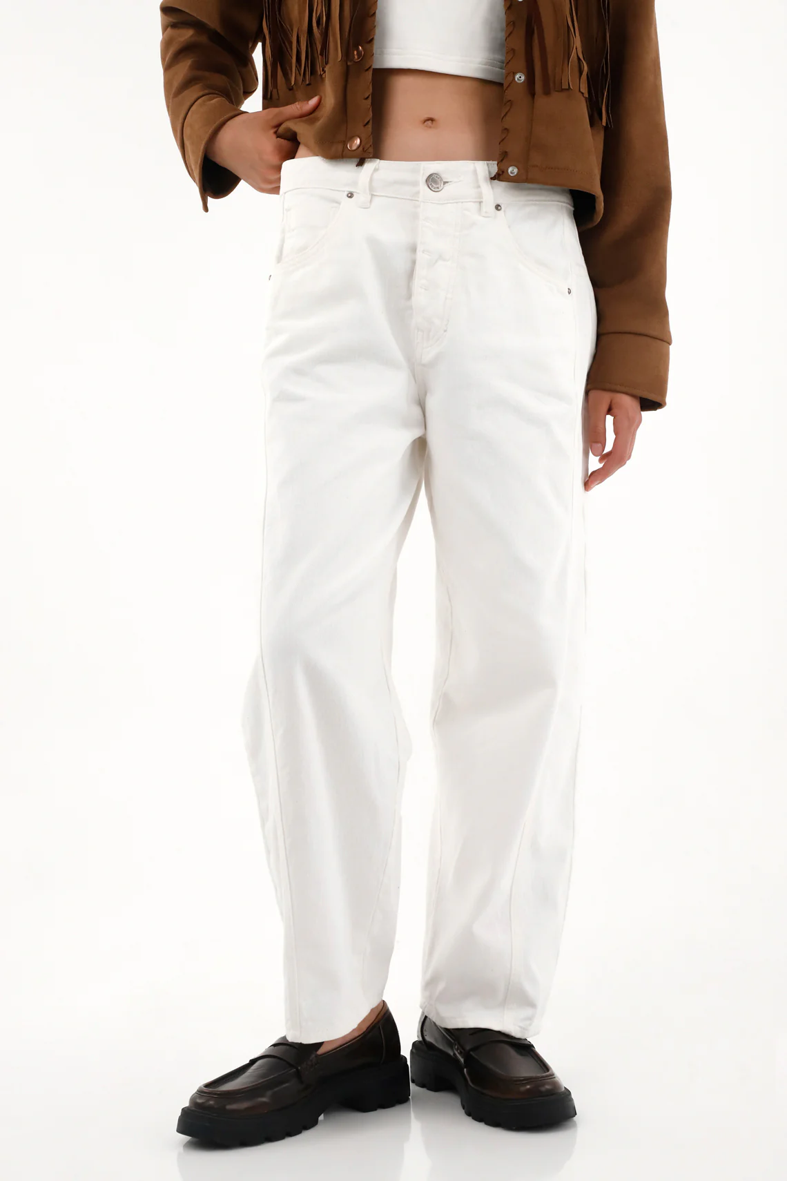 Women's Low-Rise Raw Denim Horseshoe Jeans