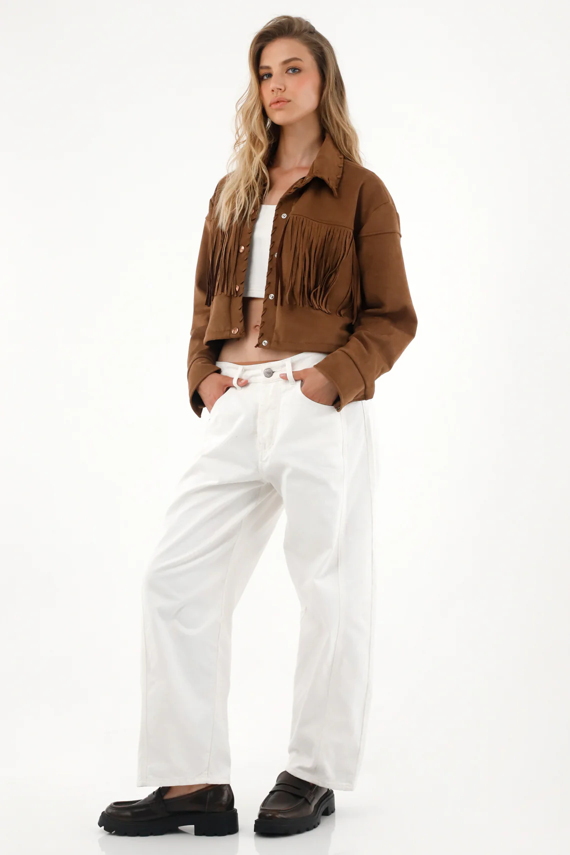 Women's Low-Rise Raw Denim Horseshoe Jeans - Image 2
