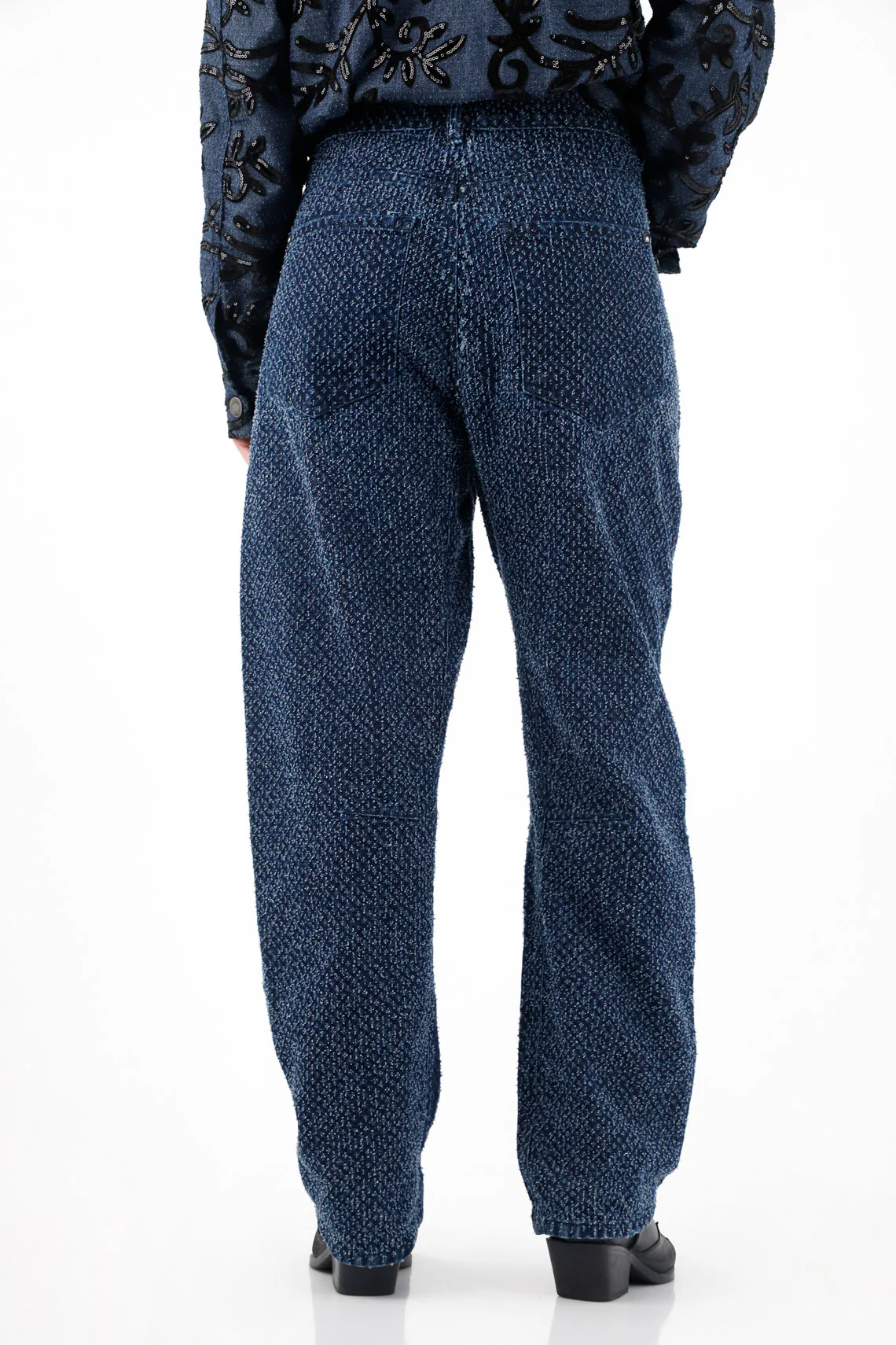 Women's Dark Blue Low-Rise Balloon Jeans - Image 4