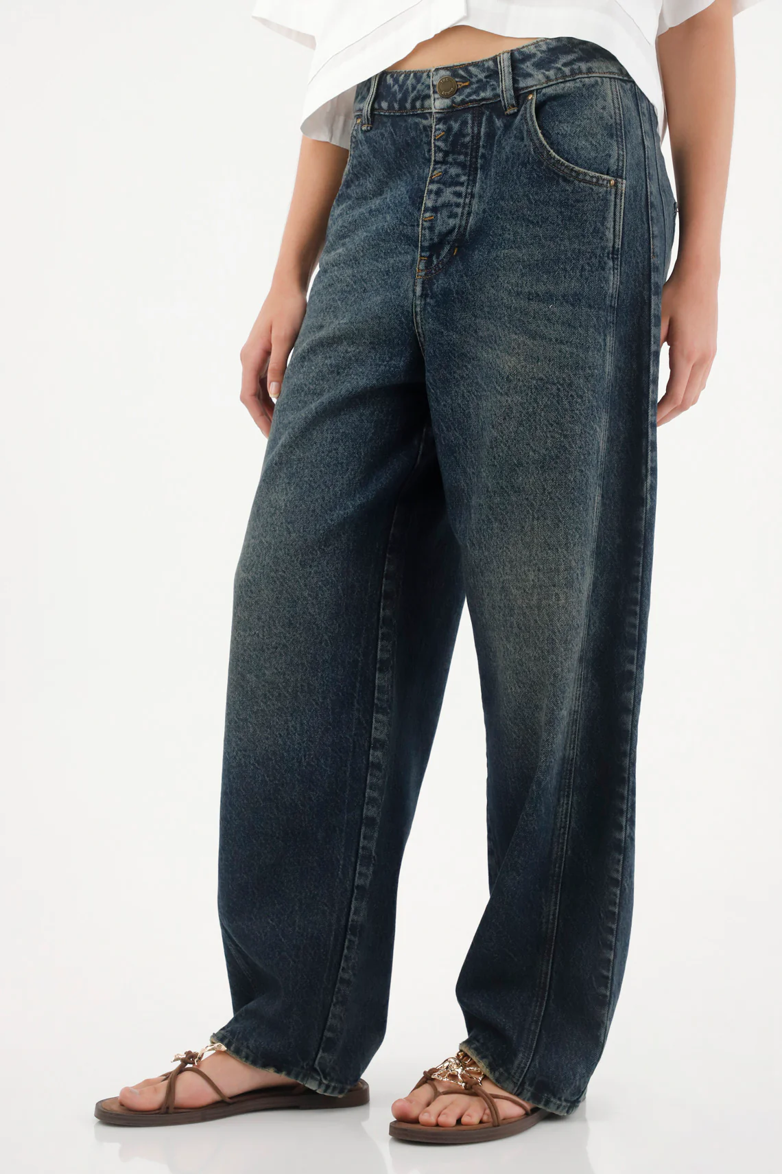 Dark Tone Horseshoe Jeans for Women - Image 3