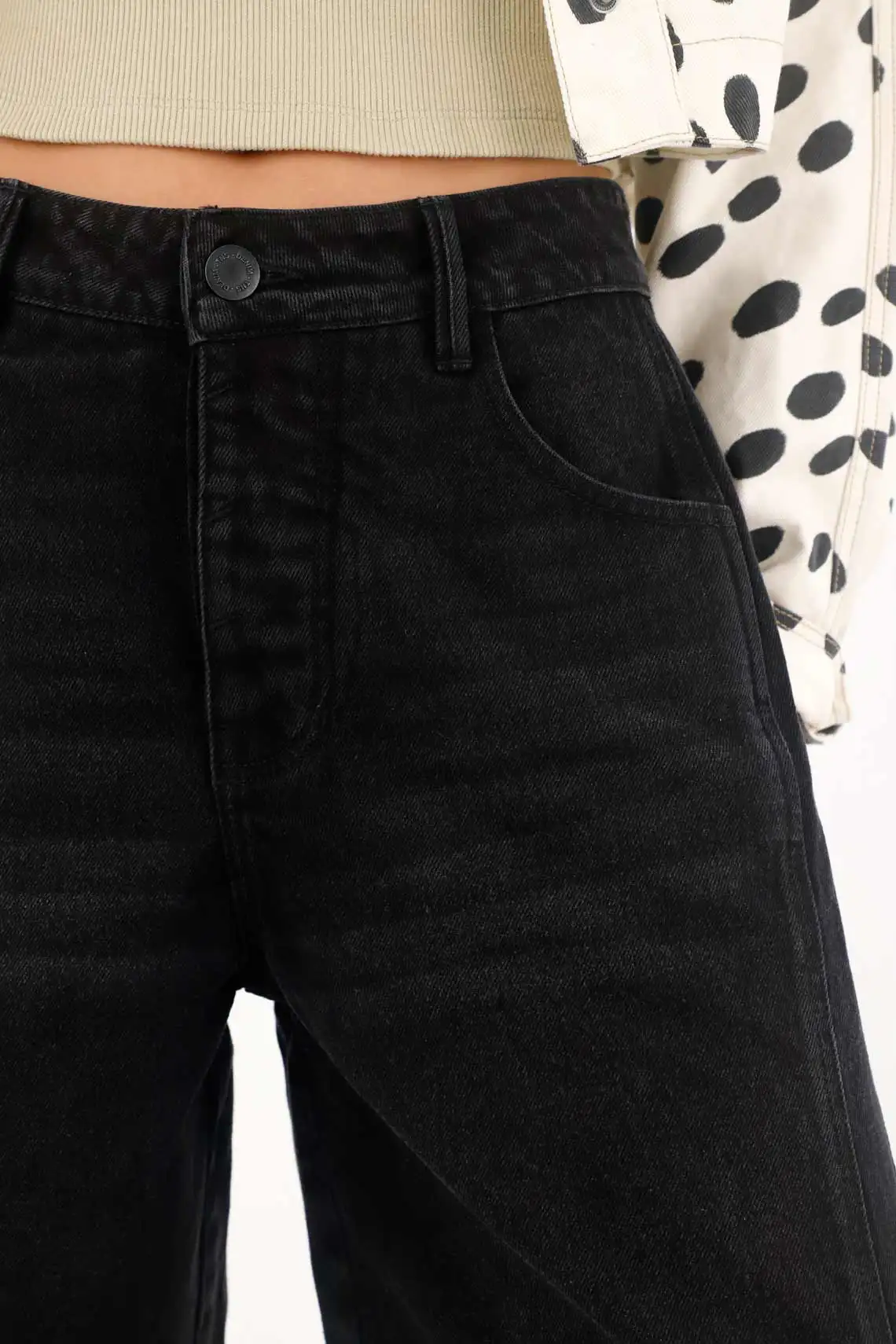 Black low rise Horseshoe jeans for women - Image 3