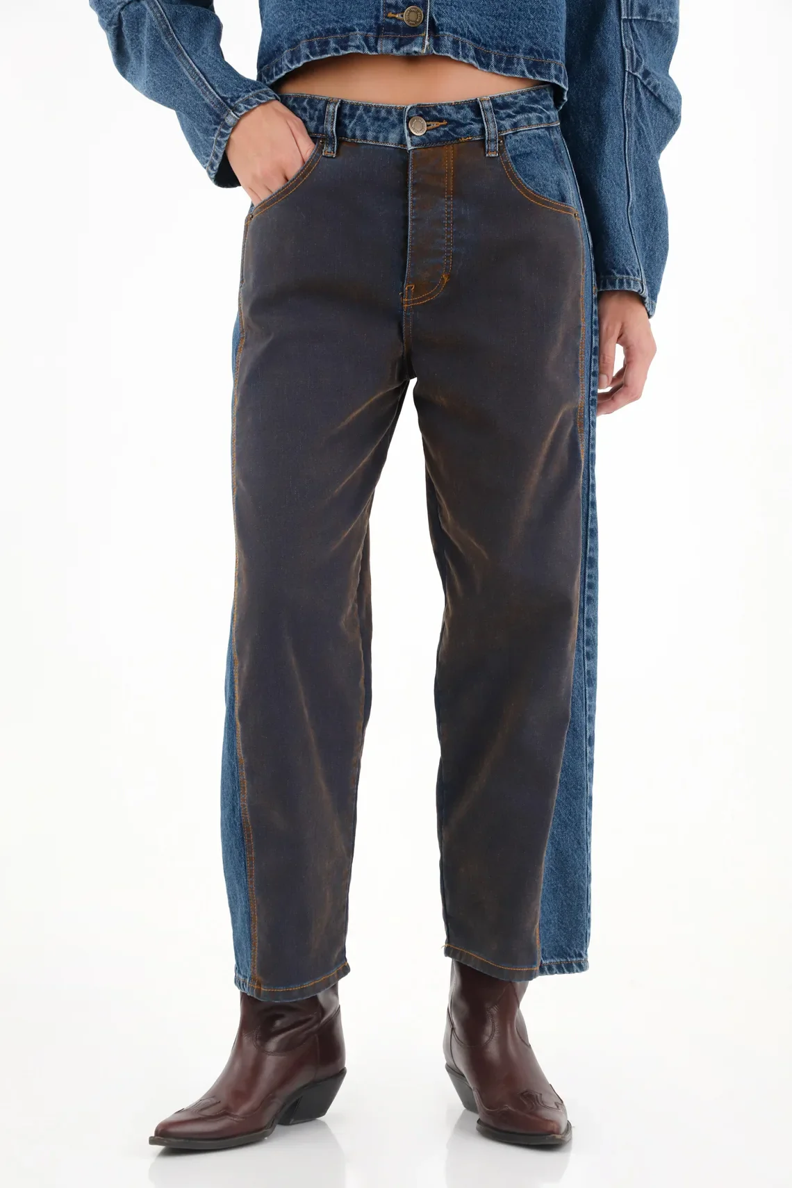 Blue Velvet Cut Jeans for Women