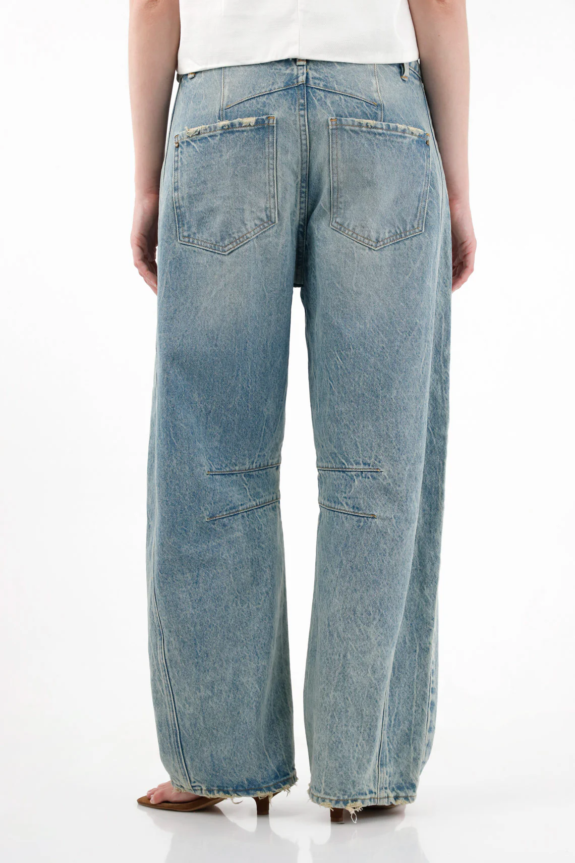 Women's Horseshoe Jeans with Decorative Strap - Image 5