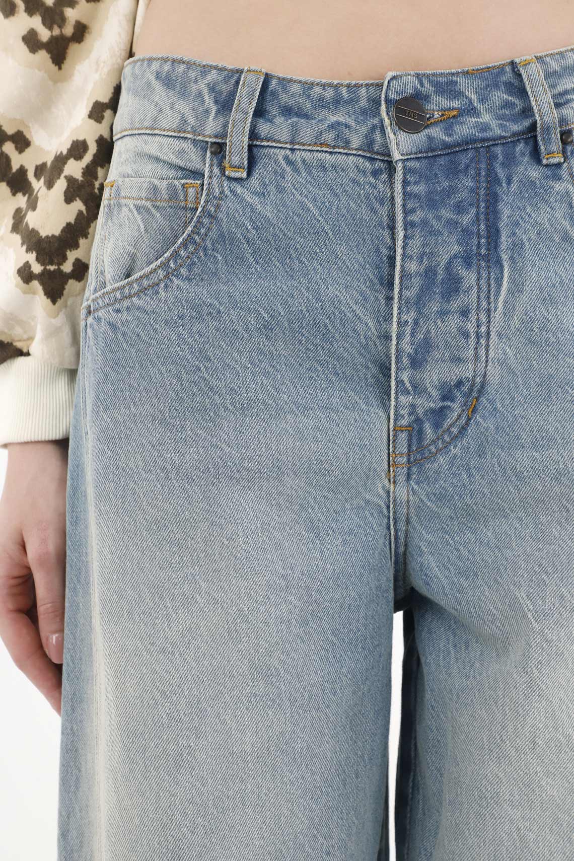 Women's Low Rise Blue Horseshoe Jeans - Image 3