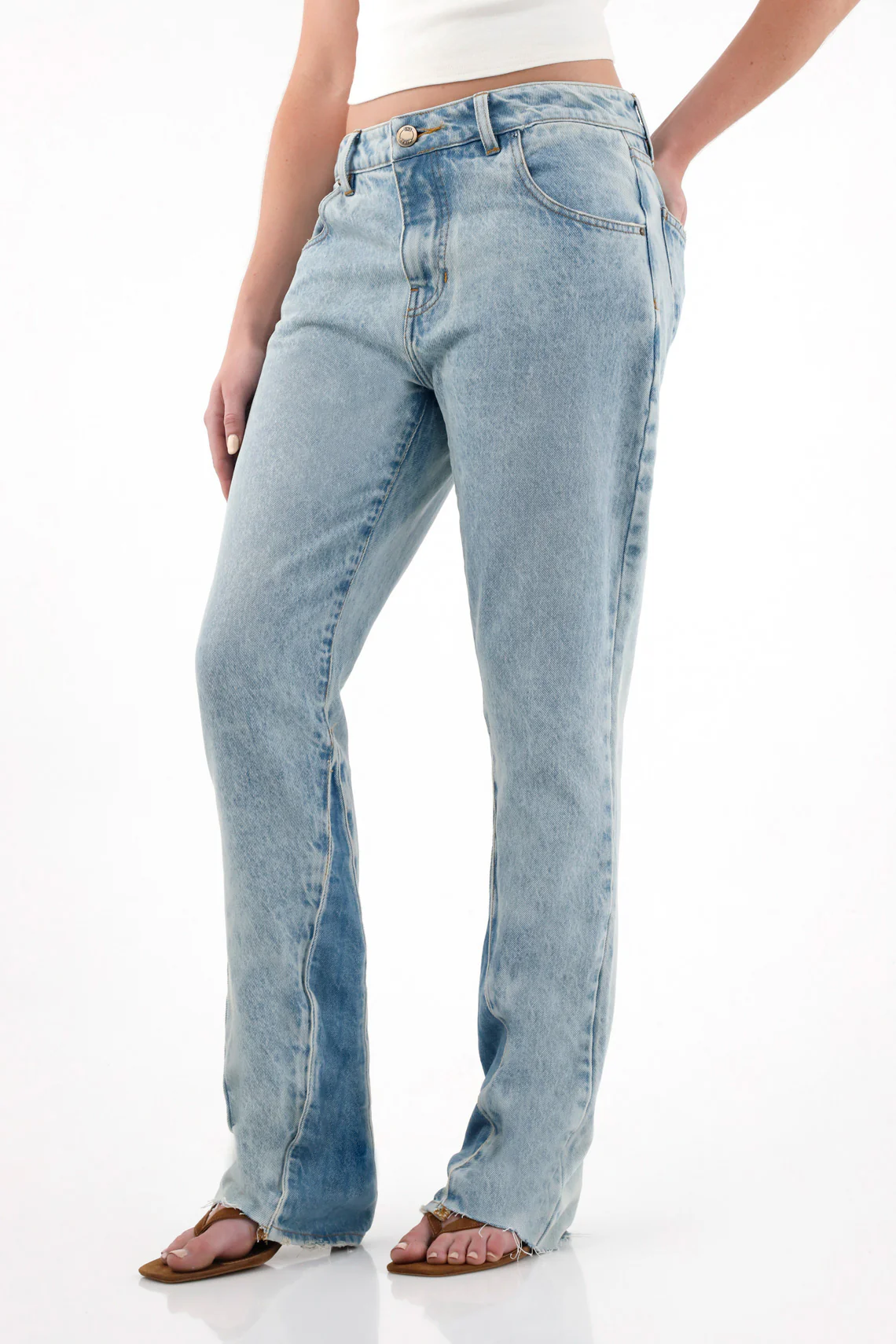Women's Mid-Rise Straight Leg Blue Jeans - Image 2